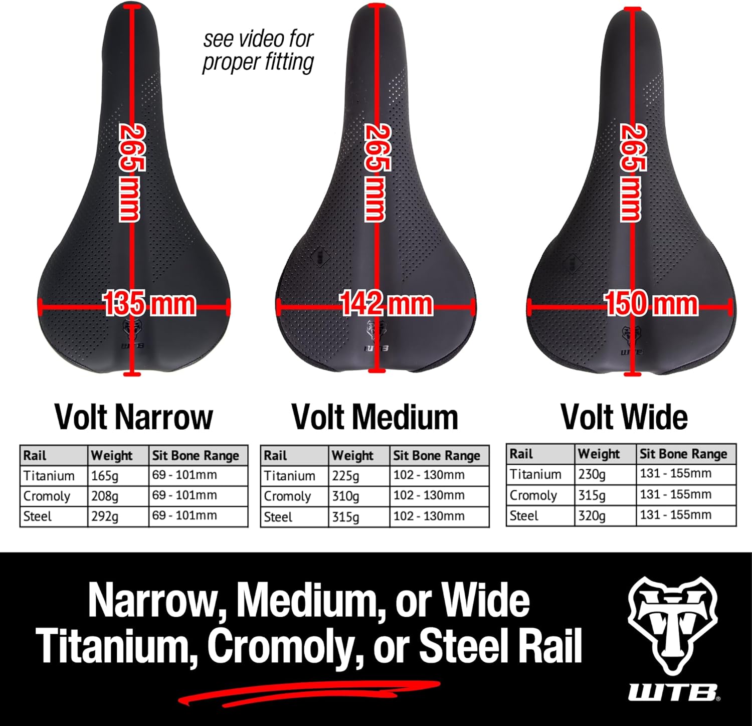 WTB Volt Mountain Bike Saddle, Gel, Black, Unisex-Adults - Image 5