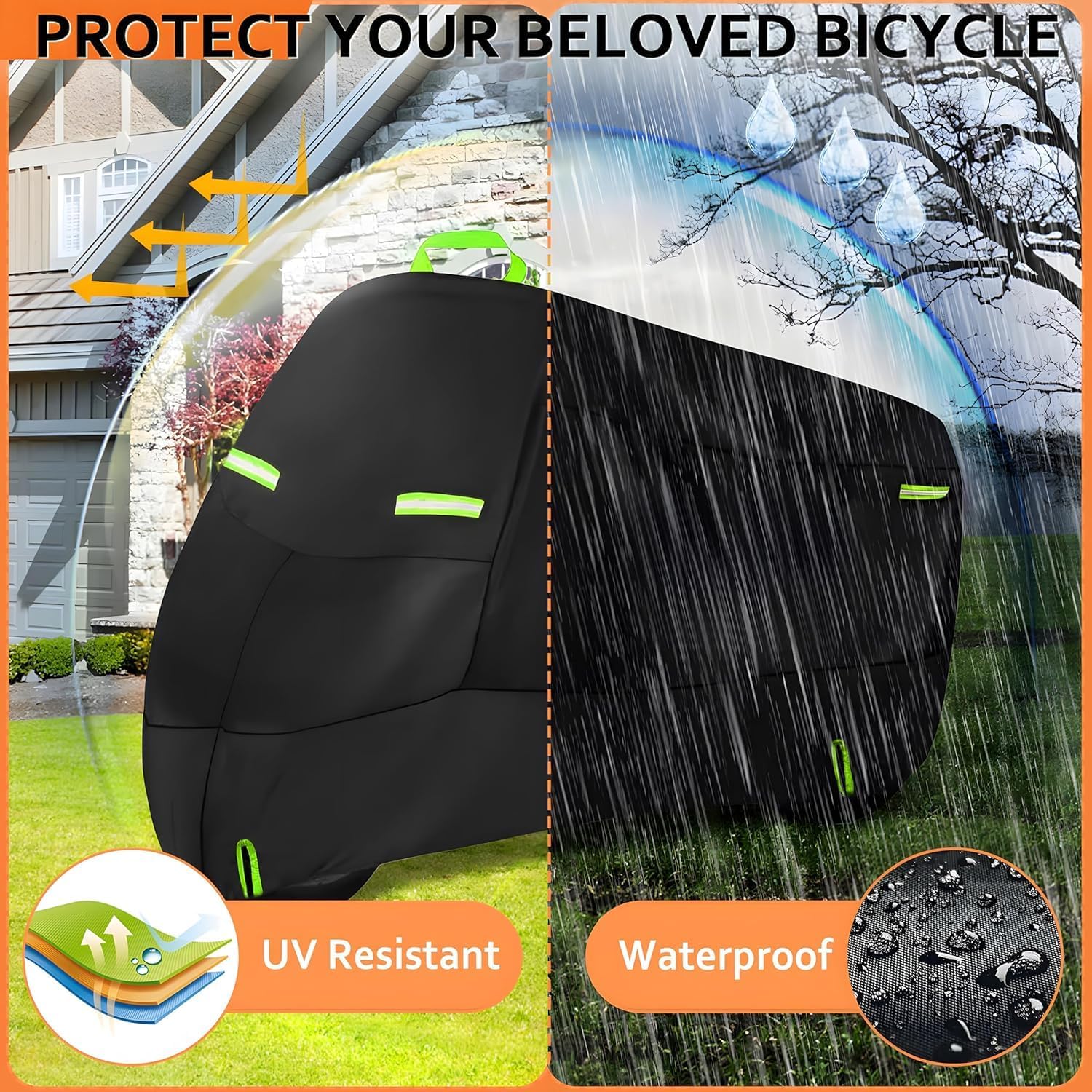 Bike Cover for 1, 2 or 3 Bikes Outdoor Waterproof Bicycle Covers 420D Heavy Duty - Image 5