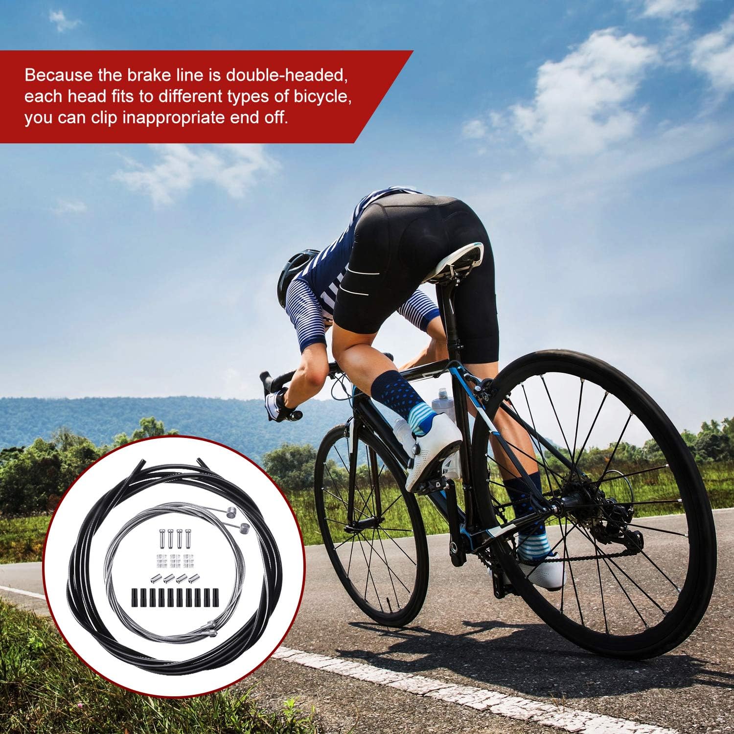 Boao Universal Bike Brake Cable Kit Derailleur Bicycle Shifter Cable Housing Set - Image 7
