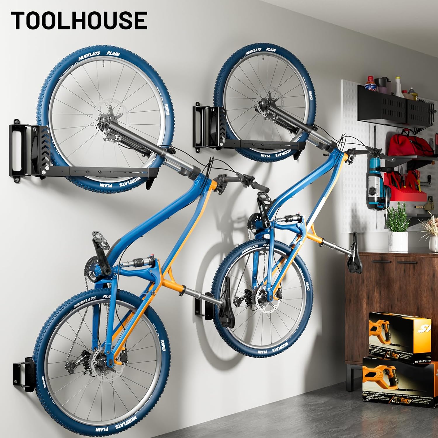 2-Pack Swivel Bike Rack Wall Mount, Bike Hangers for Garage, Space-Saving - Image 7