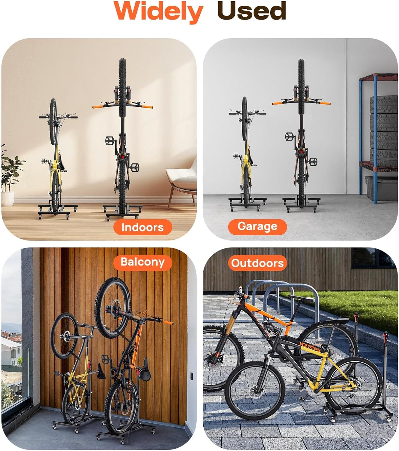 Housolution Vertical Bike Stand with Wheels up to 29", Adjustable Height, No - Image 8