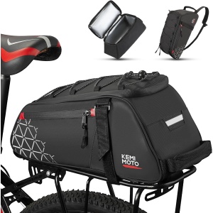KEMIMOTO 8L Bike Bag with 6L Removable Cooler Bag, Bike Rear Rack Bag PVC Water