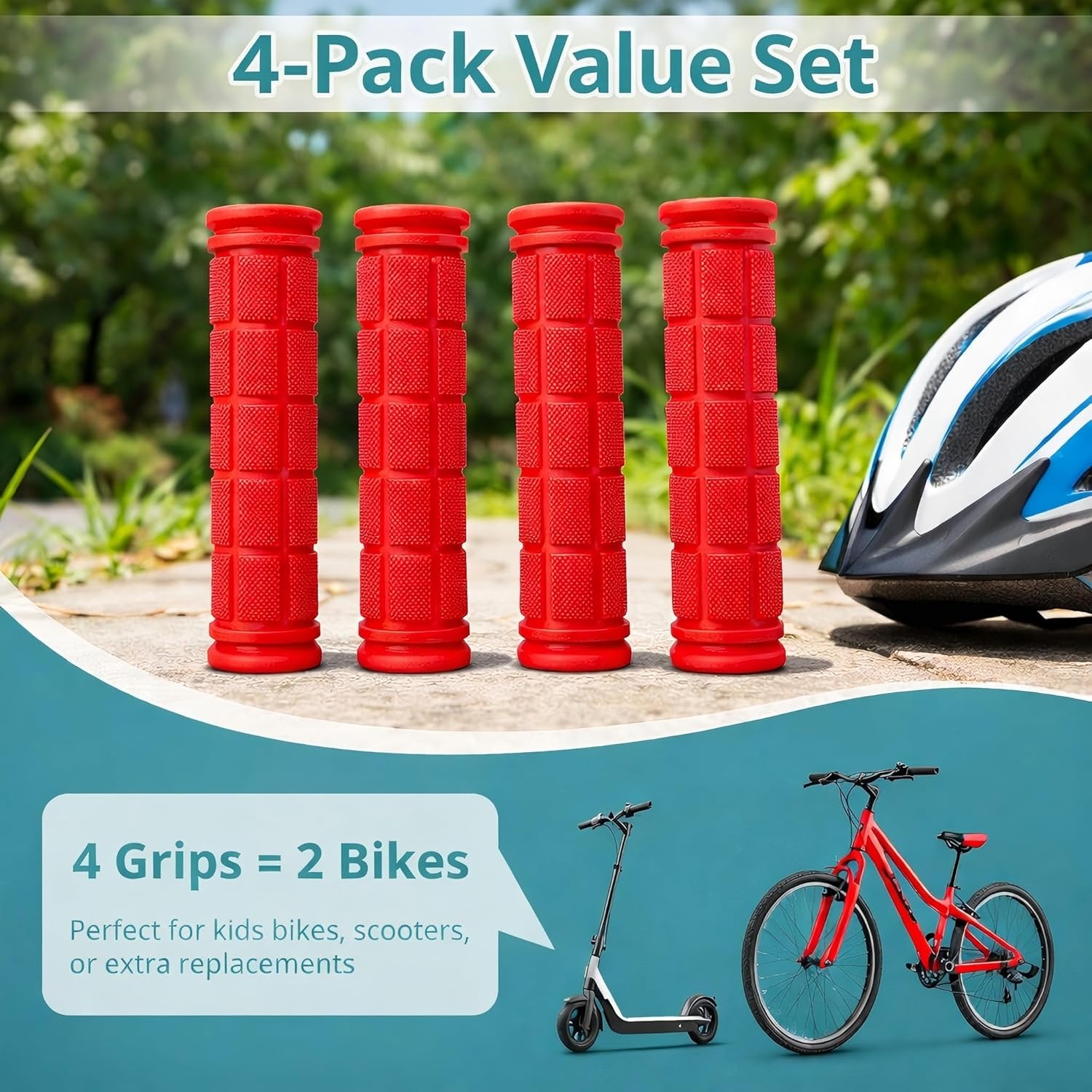 CHUNZEXI 4 PCS Bike Handlebar Grips, Rubber Bicycle Bar Grips Replacement - Image 6