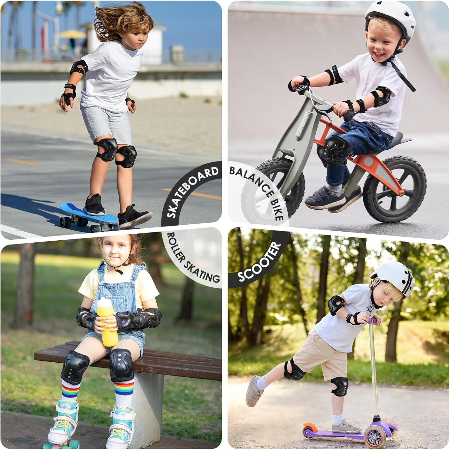 BOSONER Kids/Youth Knee Pad Elbow Pads Guards Protective Gear Set for Roller - Image 6