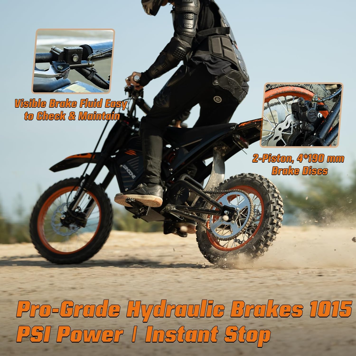RM7 Electric Dirt Bike for Adults & Teens, 2200W Peak Ebike, 48V 22.5Ah, 37 MPH - Image 6