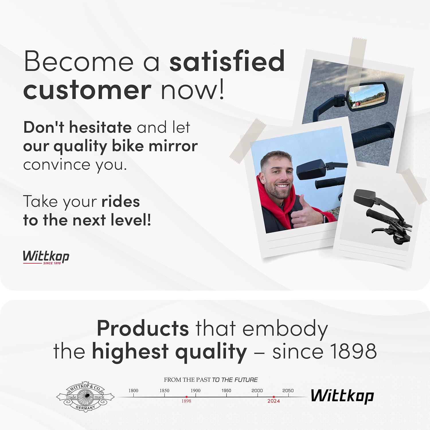 WITTKOP Bike mirror | Large HD field of vision | 360° rotatable & foldable - Image 7