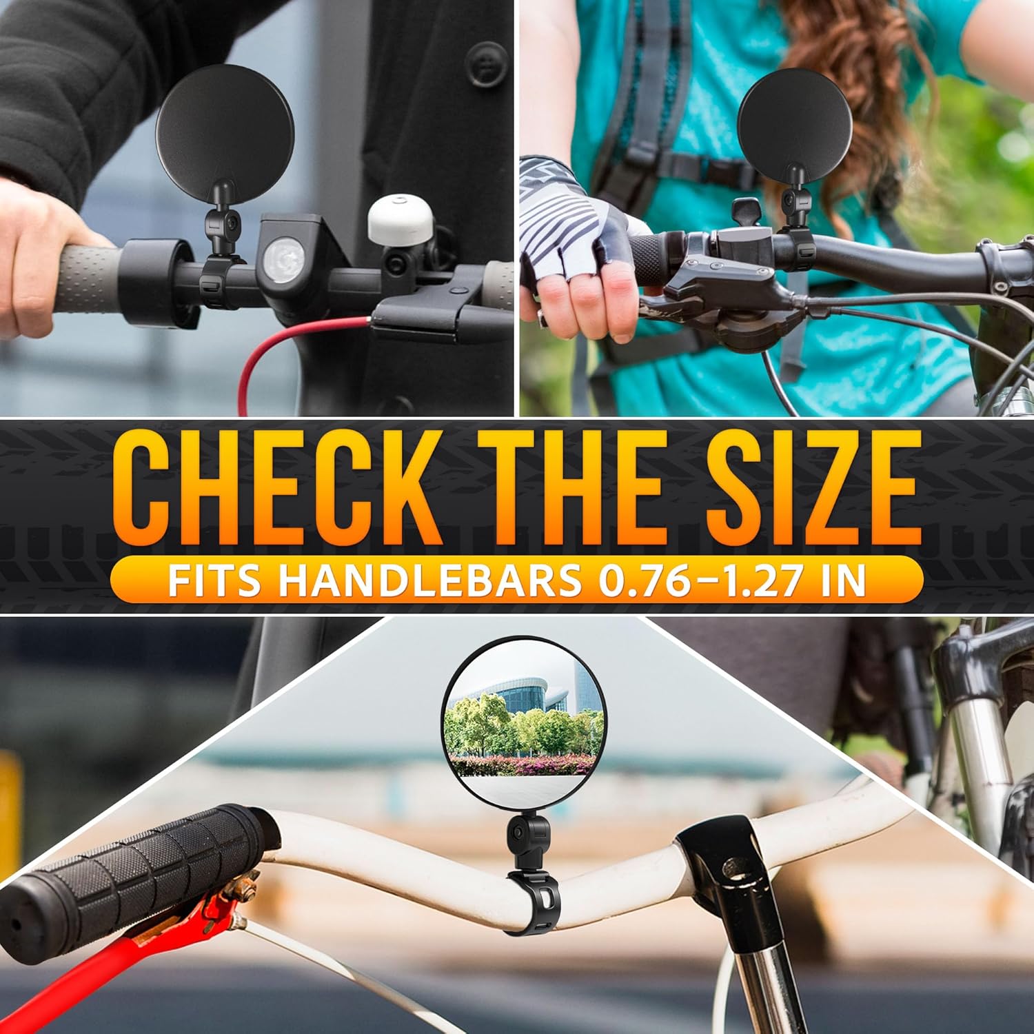 Bike Mirror Handlebar Mount – Clear & 360° Adjustable View, Secure - Image 6