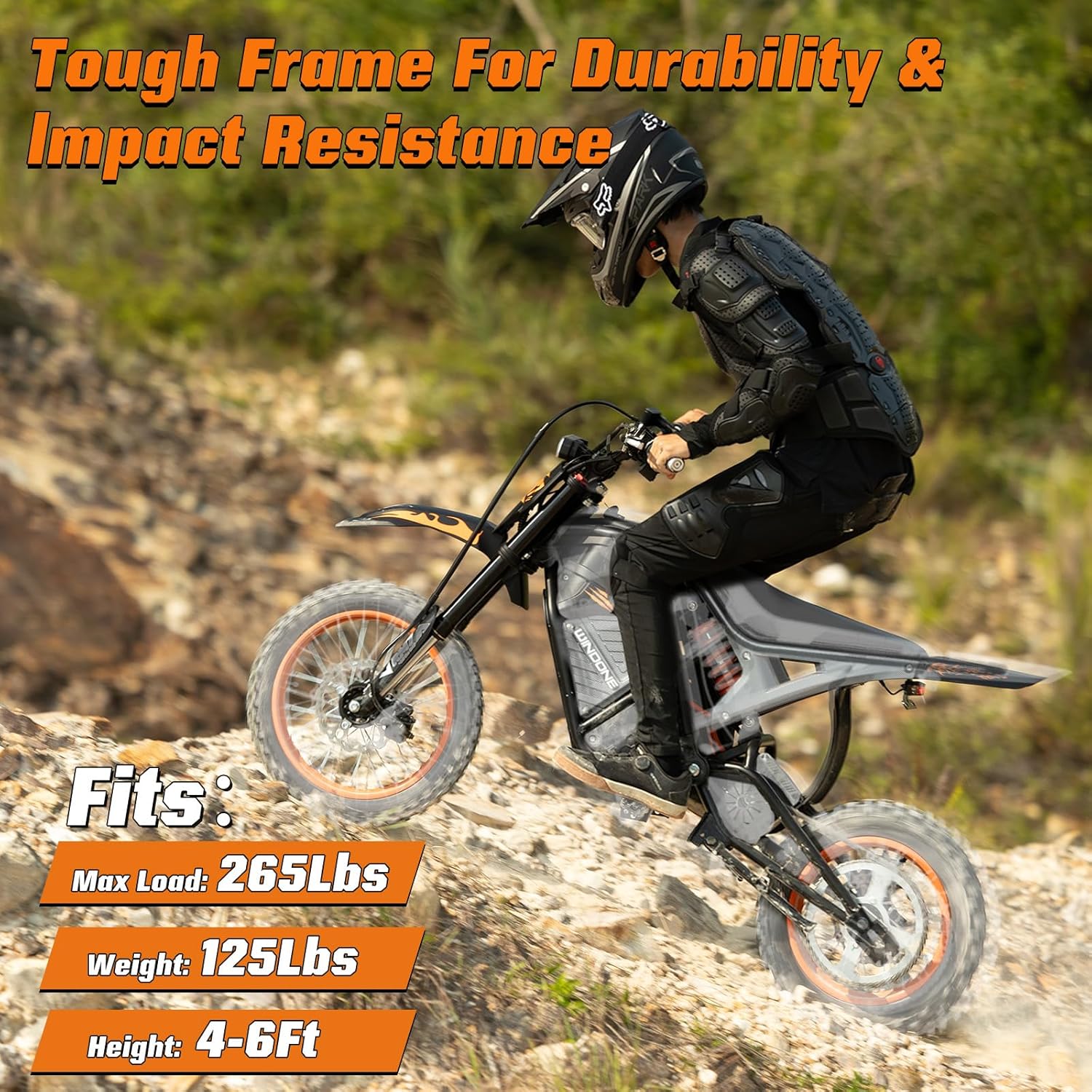 RM7 Electric Dirt Bike for Adults & Teens, 2200W Peak Ebike, 48V 22.5Ah, 37 MPH - Image 8