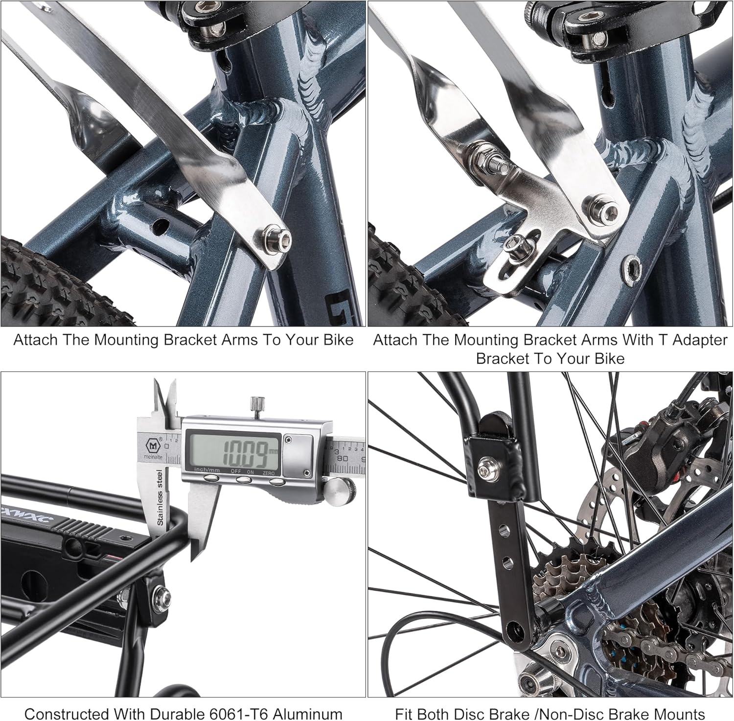CXWXC Rear Bike Rack with Basket - Bike Cargo Rack for Disc Brake/Non-Disc Brake - Image 6