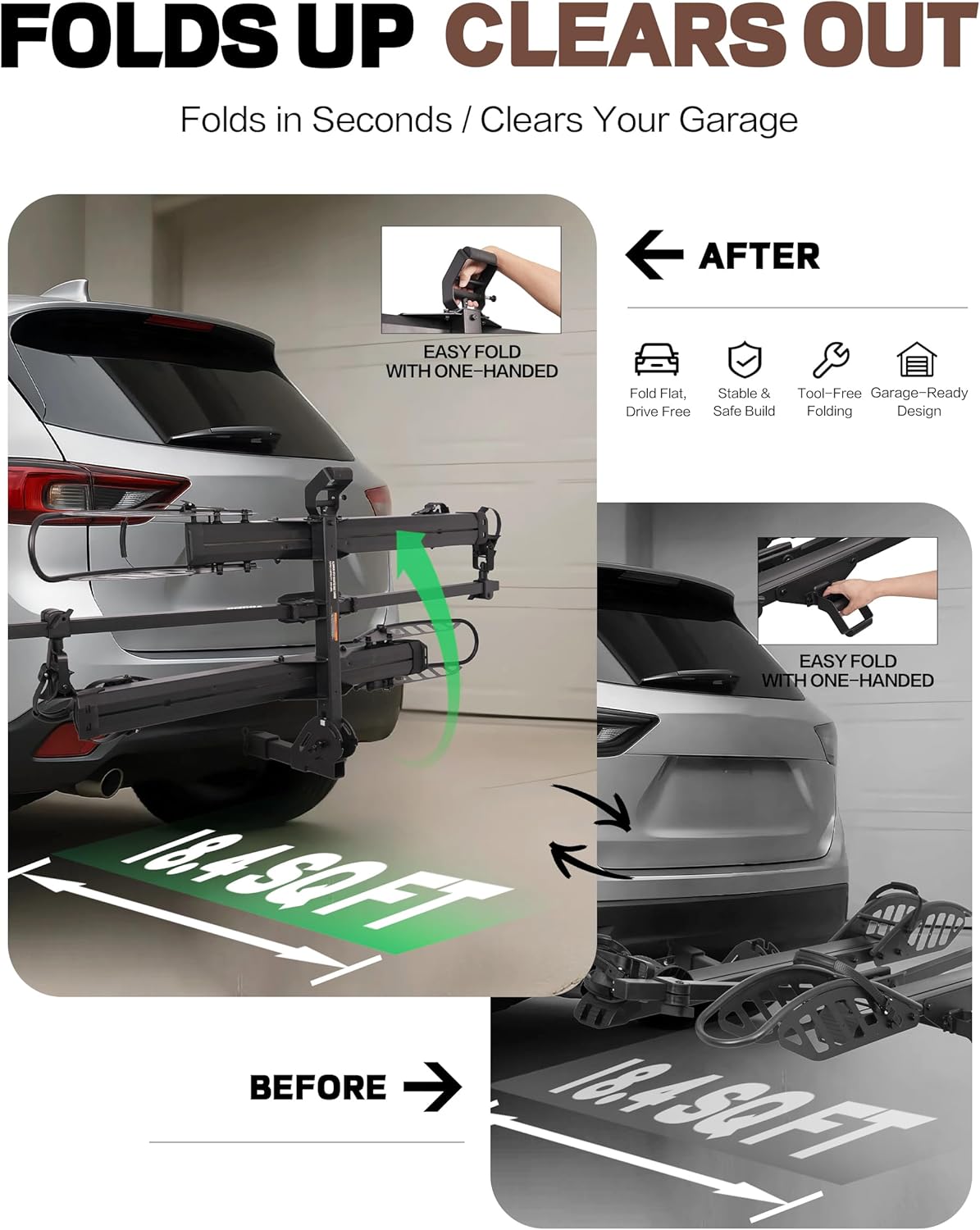 Young Electric E-Bike Rack with Ramp, Hitch 2 Bike Rack, 200 lbs Capacity - Image 7