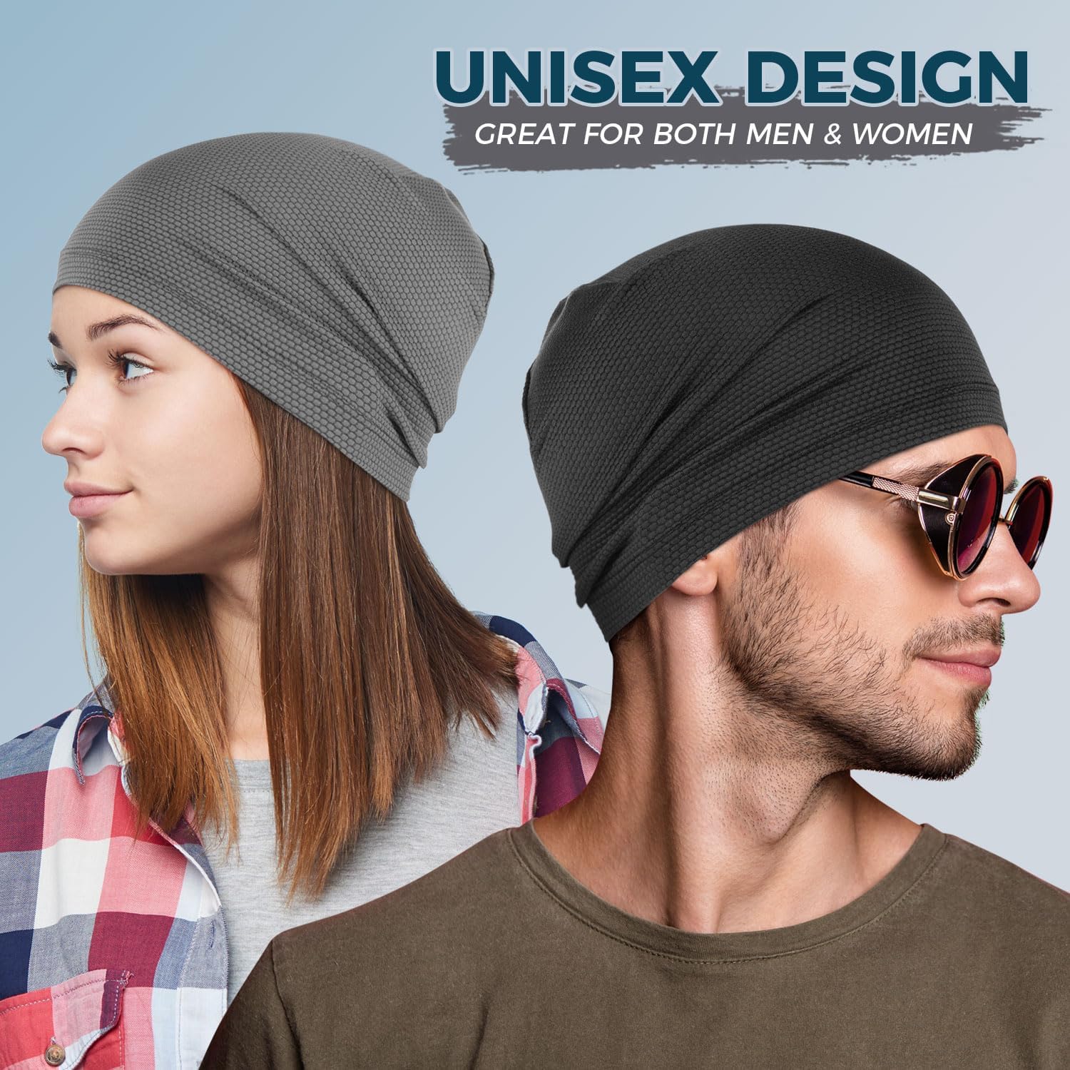 3-Pack Cooling Skull Caps for Men - Breathable Quick Dry Skull Cap Helmet Liner - Image 2