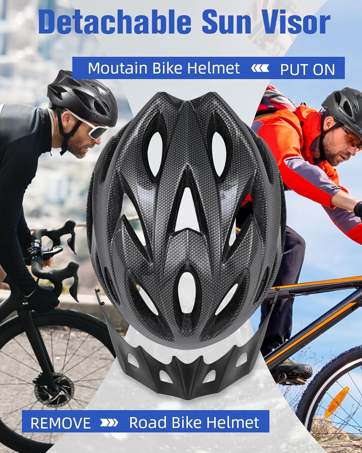Zacro Adult Bike Helmet, Lightweight Bicycle Helmet with Removable Pads - Image 6