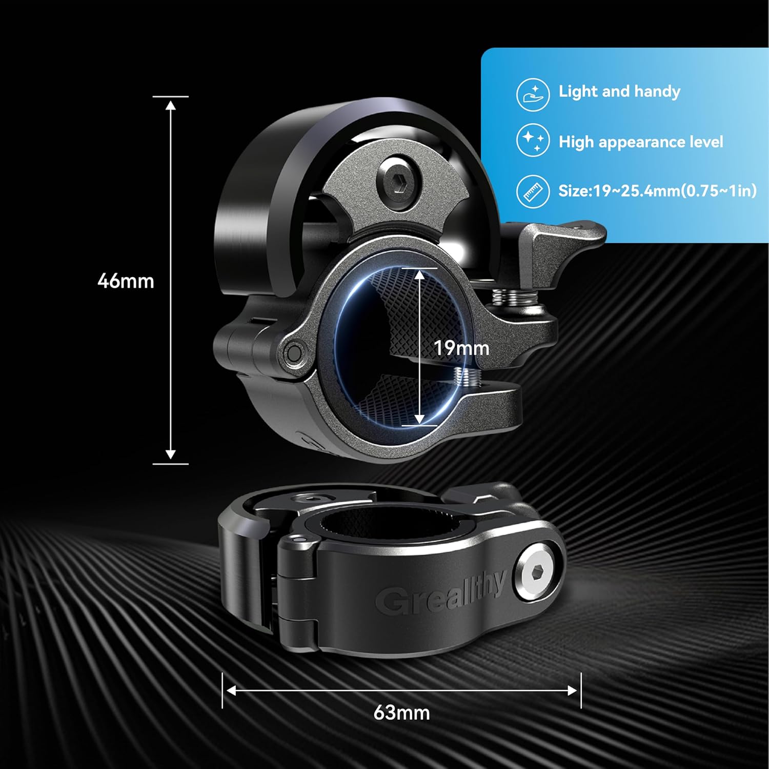 Greallthy Bike Bell - Aluminum Alloy, Clear Loud Sound - for Adults & Kids - Image 6