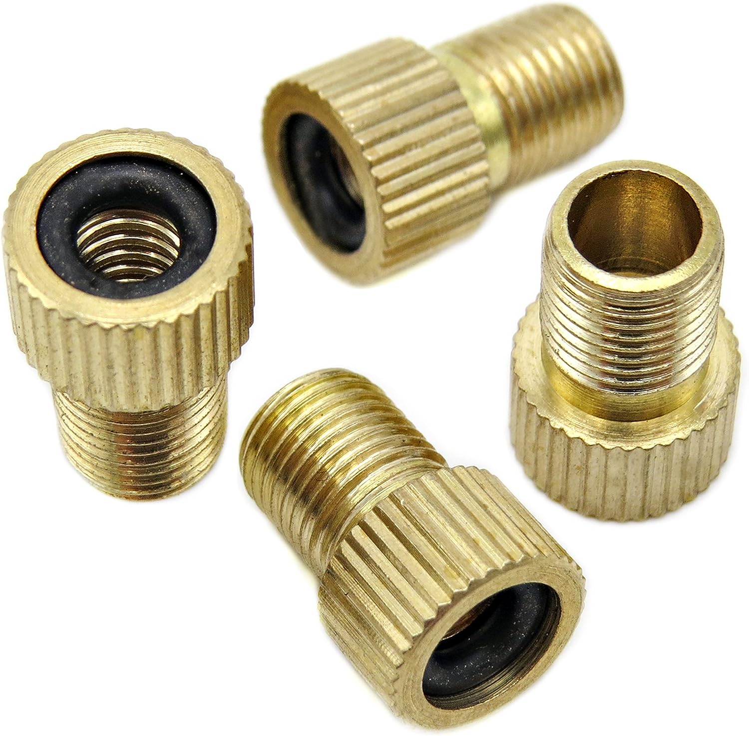 Brass Presta Valve Adapter - Convert Presta to Schrader - Inflate Tire Using