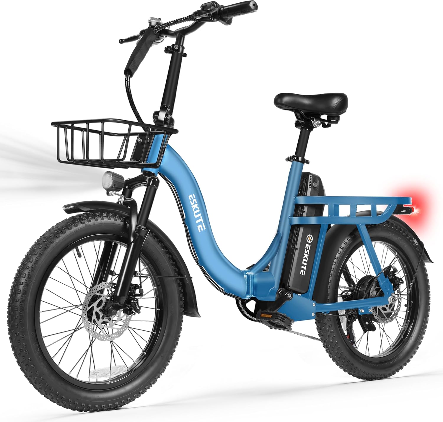 ESKUTE Electric Bike for Adults – 1200W Peak Motor, Folding 20x3 Fat Tire