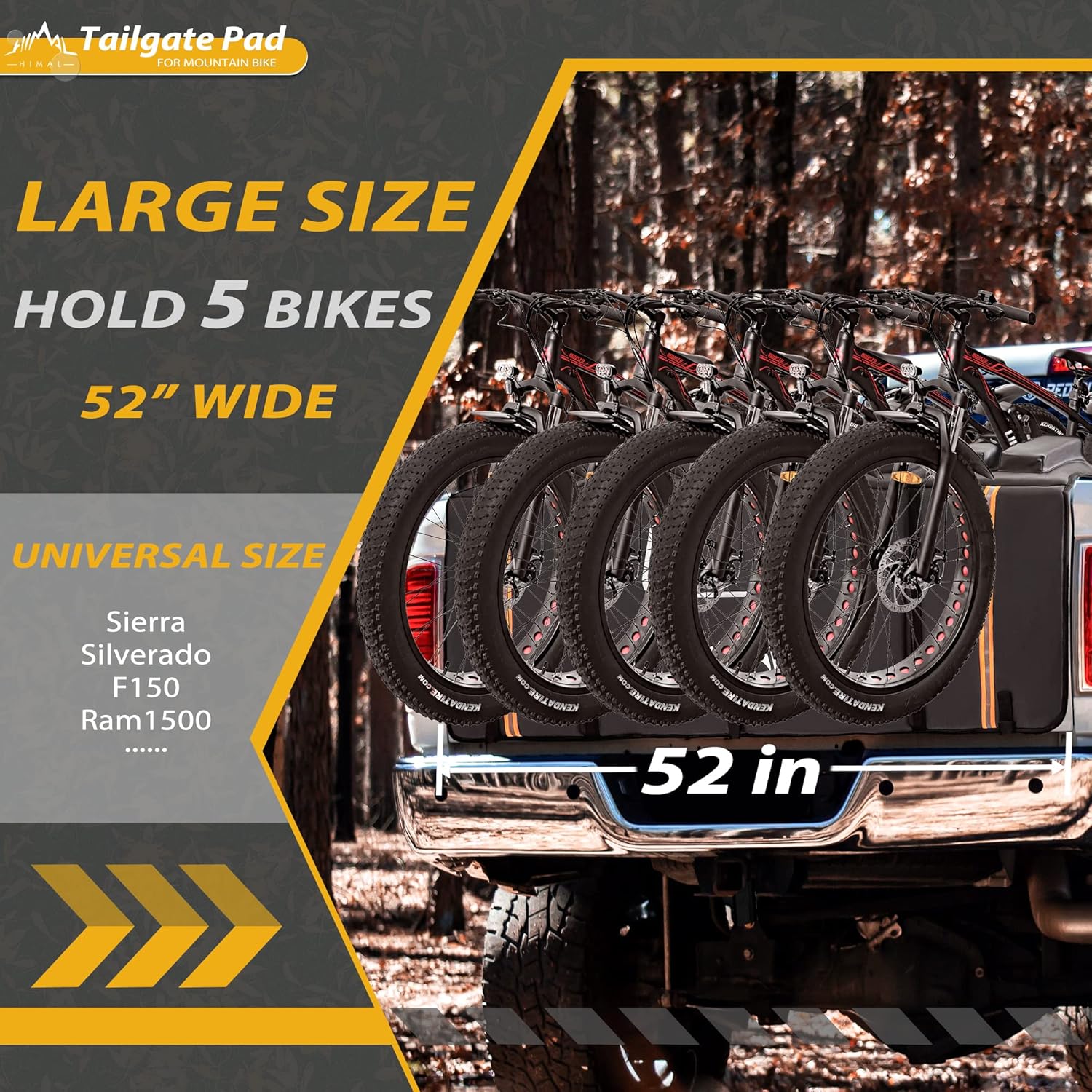 GoHimal Tailgate Pad Pro for Mountain Bike, Tailgate Bike Pads Up to 5 Off-Road - Image 2