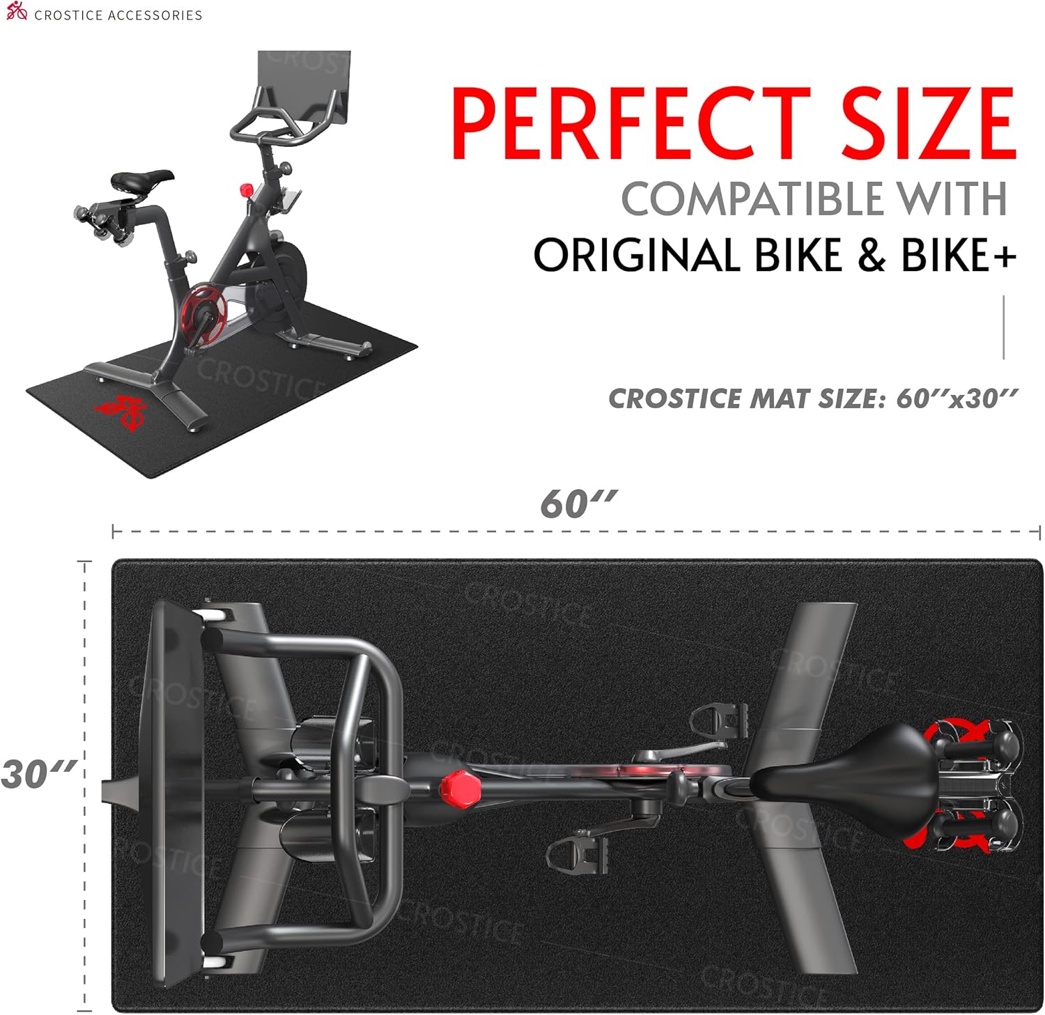 Bike Trainer Mat Compatible with Peloton Bike, for Treadmill & Row, THK 6mm - Image 4
