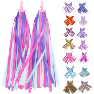 PLATT Kid's Bicycle Handlebar Streamers Colorful Ribbons Tassel for Girls Boys