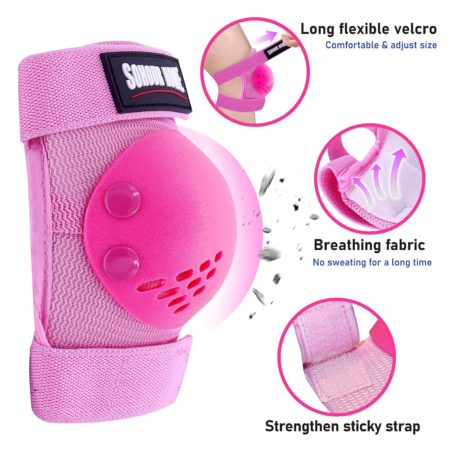 Kids/Youth Knee Pads Elbow Pads Wrist Guards 3 in1Protective Set, for 3-15 Years - Image 4