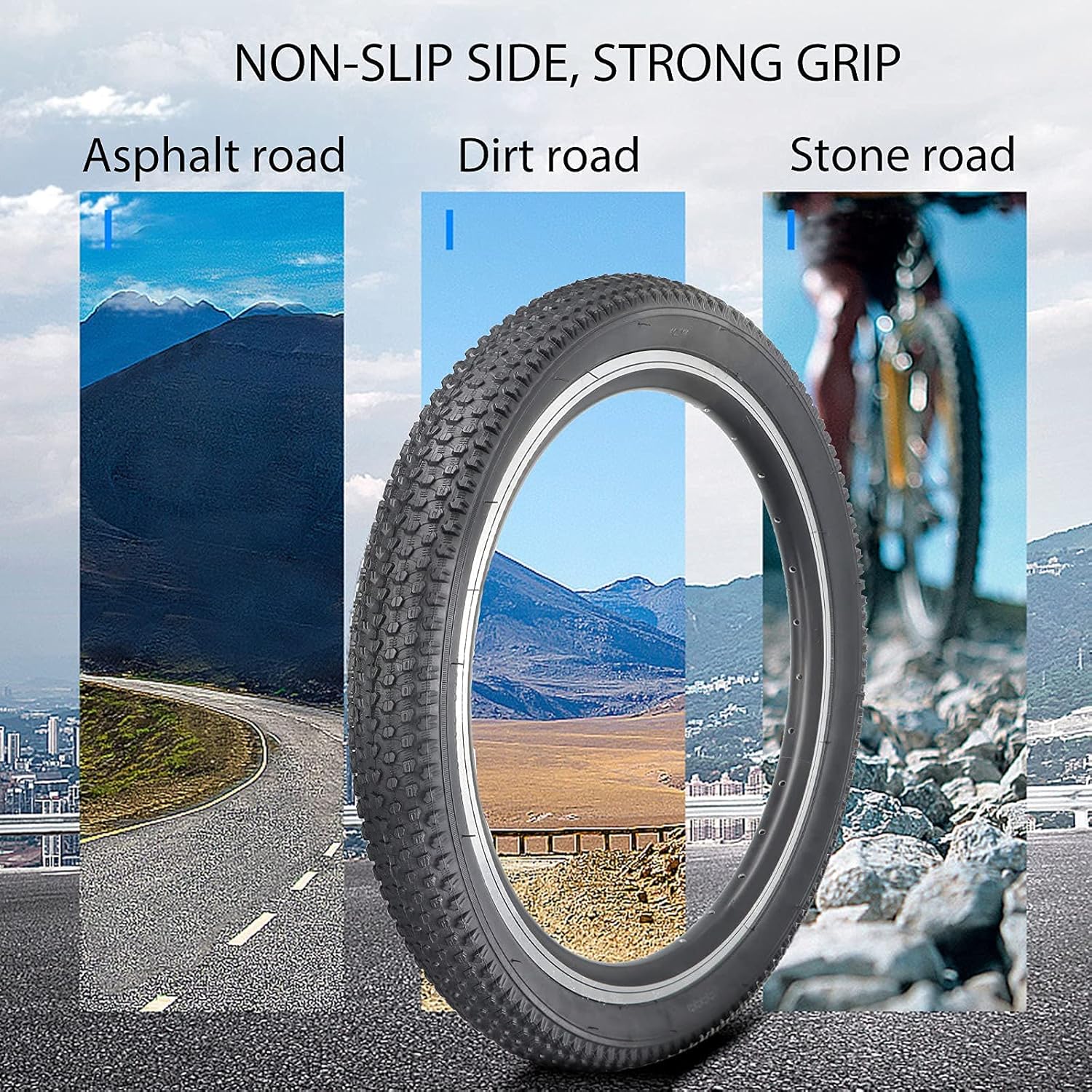 Hycline Mountain Bike Tire: 20/24/26/27.5-inch Folding Replacement - Image 2