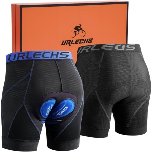 URLECHS 2 Pcs Men's Cycling Underwear Set With Breathable 5D Gel Padded Bike