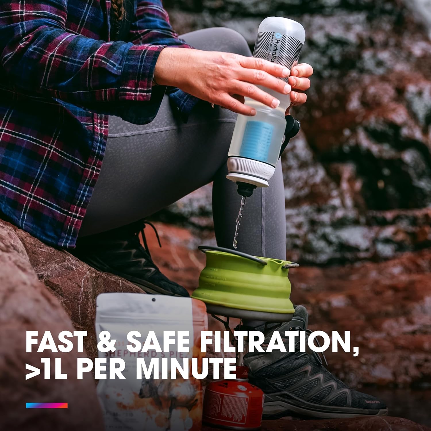 HydraPak Breakaway+ Filter Water Bottle (20oz or 30oz) - Hike & Bike Squeeze - Image 3
