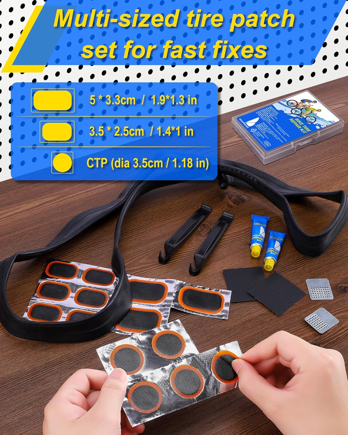 Bike Tire Repair Kit, Bicycle Inner Tube Patch Kit – Portable Case for Bicycle - Image 2