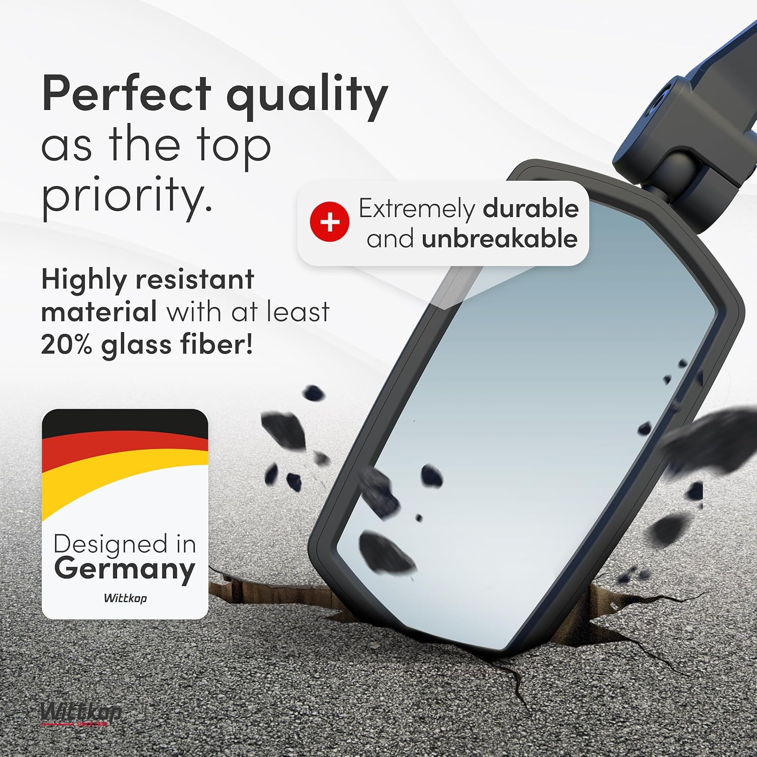 WITTKOP Bike mirror | Large HD field of vision | 360° rotatable & foldable - Image 3